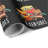 Außenseiten Funny Exercise Pun Dark BG Geschenkpapier (Rolleneckpunkt)