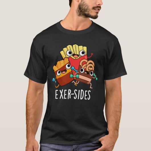 Außenseiten Funny Exercise Pun Dark BG T-Shirt (Vorderseite)