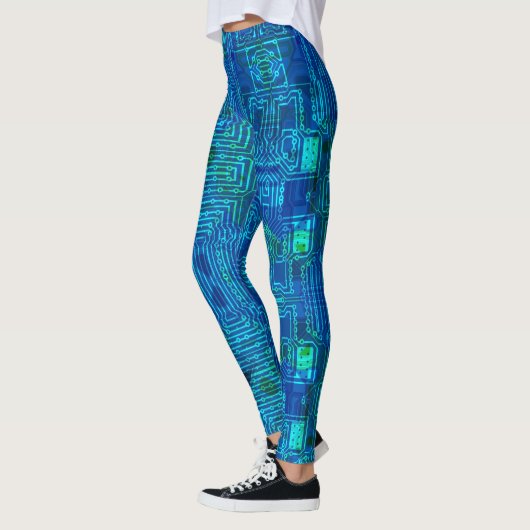 Aussenseiter, nerdy Stromkreiscomputer-Bretmuster, Leggings (Links)