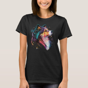 Außenteam Shetland Sheepdog auf Galaxy Astronaut T-Shirt
