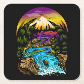 Außenwelt Rechteckiger Pappuntersetzer (Vorderseite)