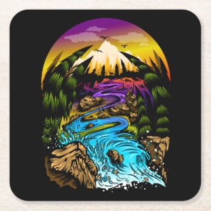 Außenwelt Rechteckiger Pappuntersetzer