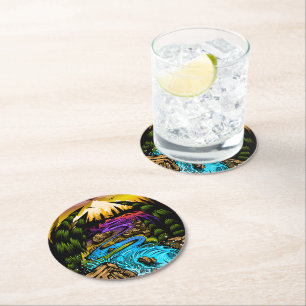 Außenwelt Runder Pappuntersetzer