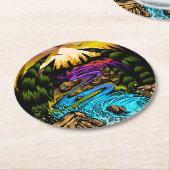 Außenwelt Runder Pappuntersetzer (Angewinkelt)