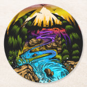 Außenwelt Runder Pappuntersetzer (Vorderseite)