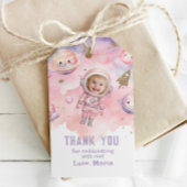 Außenweltraum Girl Astronaut Foto vielen Dank Geschenkanhänger