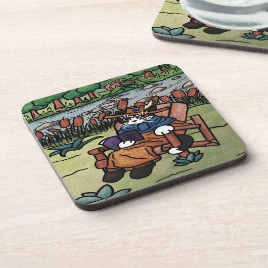 Außenwerbung Gartenkatze Getränkeuntersetzer (Linke Seite)