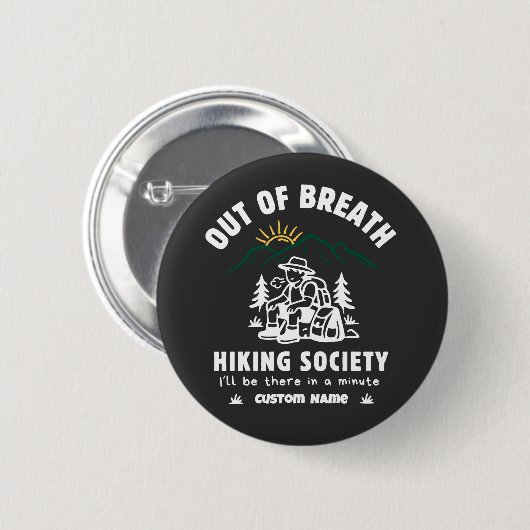 Außer Atem Wanderverein Lustig Retro Button (Vorne & Hinten)