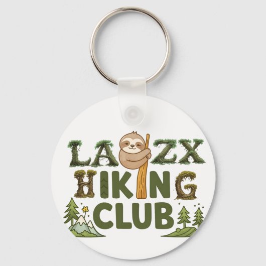 Außer Atem Wanderverein Lustiger Faultier Wanderer Schlüsselanhänger (Vorderseite)