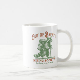 Außer Atem Wanderverein Waschbär Wandern Retro Kaffeetasse