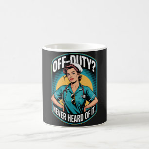 Außer Dienst? Nie Davon Gehört Vintage-Comic-Krank Kaffeetasse