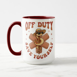 Außer Dienst Rette dich selbst Lustige Krankenschw Tasse
