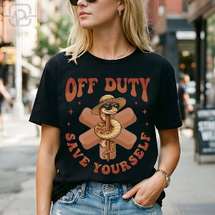 Außer Dienst Rette dich selbst Lustiger Krankenpfl T-Shirt