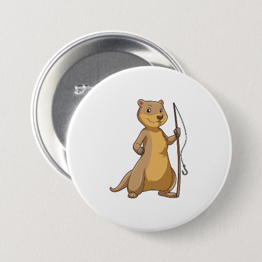 Außer Fisher mit Angelrute Button (Vorne & Hinten)