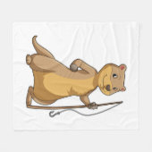 Außer Fisher mit Angelrute Fleecedecke (Vorderseite (Horizontal))