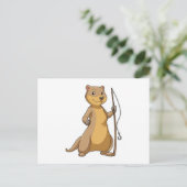 Außer Fisher mit Angelrute Postkarte (Stehend Vorderseite)