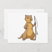 Außer Fisher mit Angelrute Postkarte (Vorne/Hinten)