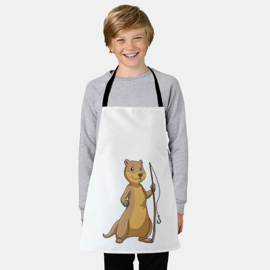 Außer Fisher mit Angelrute Schürze (Getragen)