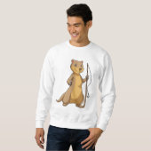 Außer Fisher mit Angelrute Sweatshirt (Vorne ganz)