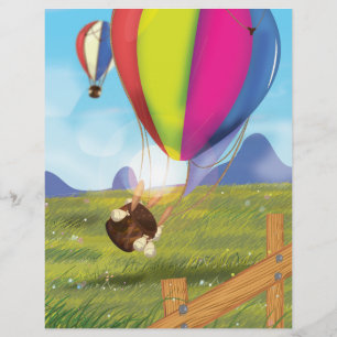 Außer Kontrolle geratenes Cartoon-Heißluftballon Flyer