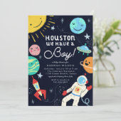 Außer-Space-Baby-Dusche in Houston haben wir einen Einladung (Stehend Vorderseite)