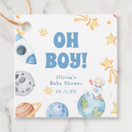 Außer Space Oh Boy Baby Dusche Danke Geschenkanhänger