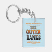 Äußere Banken überstürzen Text und Städte OBX Schlüsselanhänger (Vorderseite links)