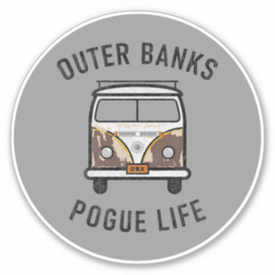 Äußere Banken Van Pogue Life OBX Vintag (grau) Aufkleber