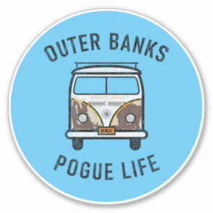 Äußere Banken Van Pogue Life OBX Vintag (Sky Blue) Aufkleber