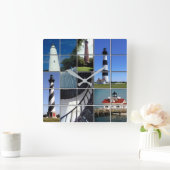 Äußere Banks Lighthouse Magnet Quadratische Wanduhr (Zuhause)