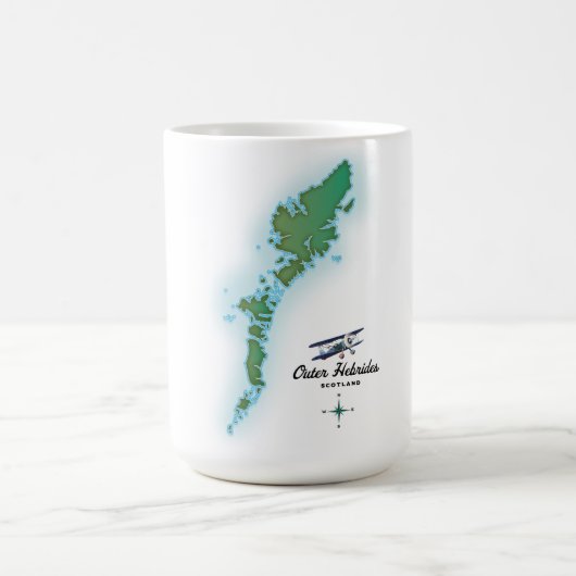 Äußere Hebriden - Schottland-Karte Kaffeetasse (Mittel)