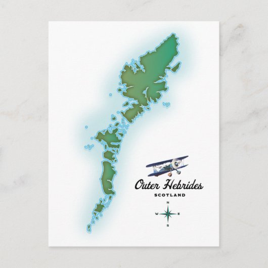 Äußere Hebriden - Schottland-Karte Postkarte (Vorderseite)