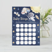 Äußere Space Baby Dusche Bingo Game Card Einladung (Stehend Vorderseite)