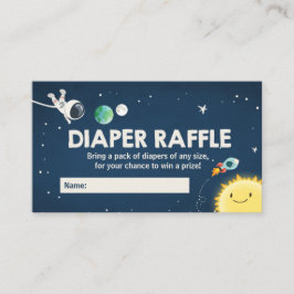 Äußere Space Baby Shower Boy Diaper Raffekarte Begleitkarte