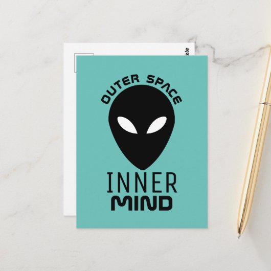 Äußere Weltrauminnenkentum, außerirdische Alien Postkarte (Vorderseite/Rückseite Beispiel)