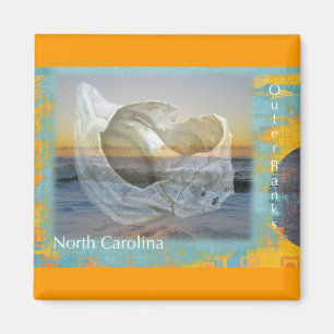 Äußerer Bank-North Carolina-Seashell u. Brandung Magnet