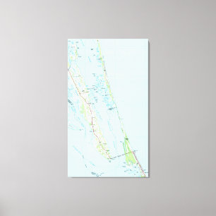 Äußeres Bank-NordNorth Carolina Map (1985) Leinwanddruck