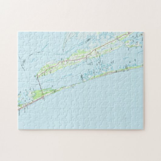 Äußeres Bank-NordNorth Carolina Map (1985) Puzzle (Horizontal)