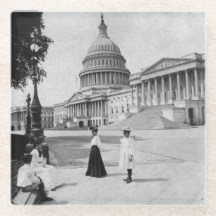 Äußeres des Hauptstadts-Gebäude mit Frauen Glasuntersetzer