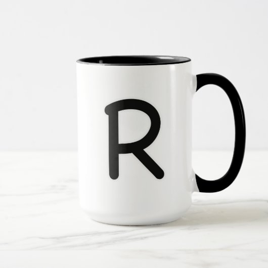 Äußeres Glühen des Buchstaben R Tasse (Rechts)