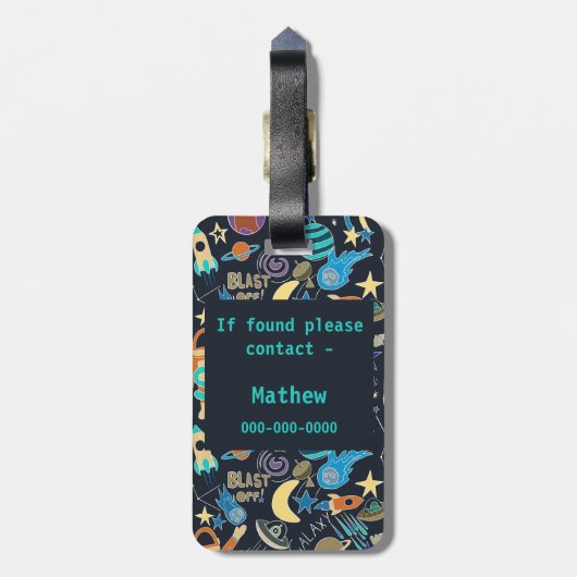 Äußeres Raumdoodmuster Gepäckanhänger (Rückseite vertikal)