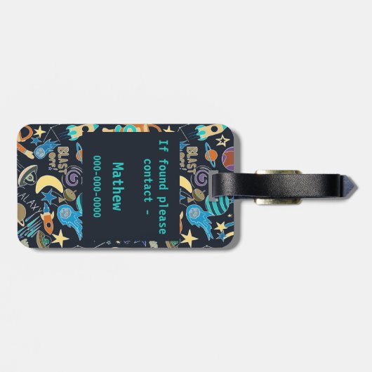 Äußeres Raumdoodmuster Gepäckanhänger (Rückseite horizontal)