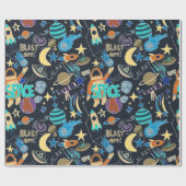 Äußeres Raumdoodmuster Geschenkpapier (Flach)