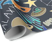 Äußeres Raumdoodmuster Geschenkpapier (Rolleneckpunkt)