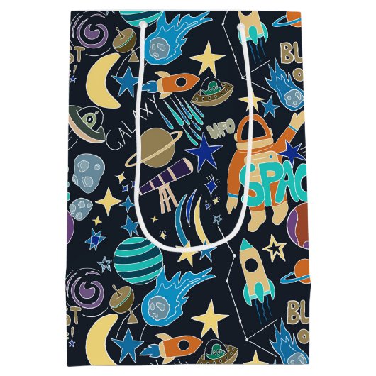 Äußeres Raumdoodmuster Mittlere Geschenktüte (Rückseite)