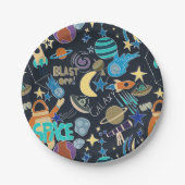 Äußeres Raumdoodmuster Pappteller (Vorderseite)