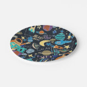 Äußeres Raumdoodmuster Pappteller (Schrägansicht)