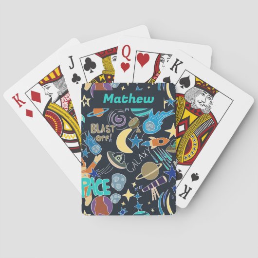 Äußeres Raumdoodmuster Spielkarten (Rückseite)