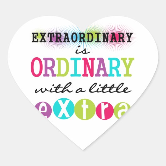 Außergewöhnlich Herz-Aufkleber (Vorderseite)