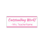 "Außergewöhnliche Arbeit!" + Lehrer Name Kautschuk Permastempel (Design)